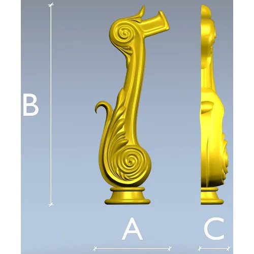 Acanthus Scroll Furniture Leg - STL 3D model for CNC