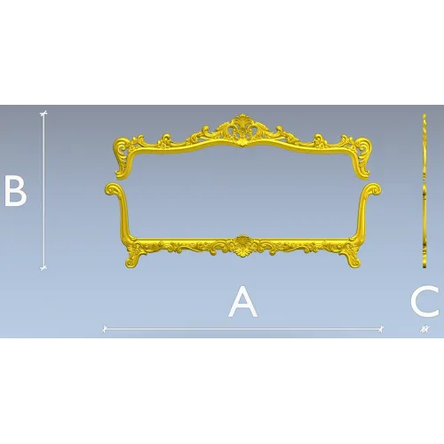 Спинка дивана в стиле рококо - 3D модель STL для ЧПУ