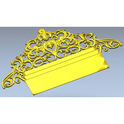 Regal Filigree Headboard Crest - STL 3D model for CNC