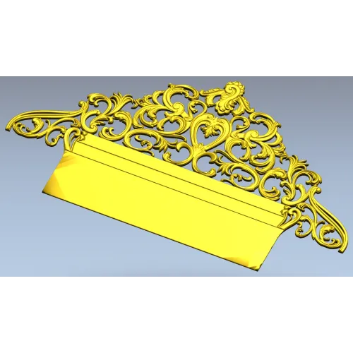 Regal Filigree Headboard Crest - STL 3D model for CNC