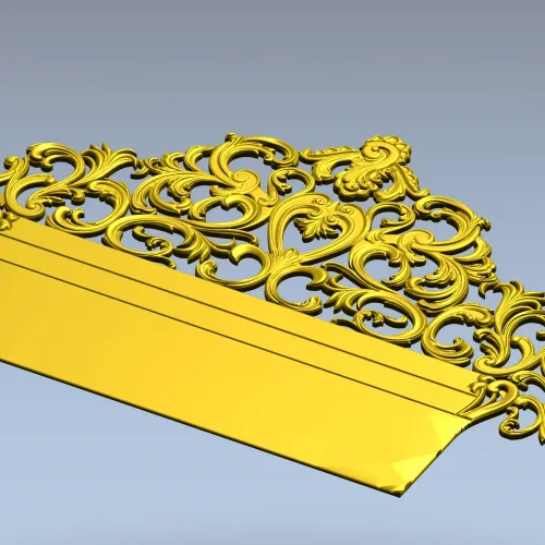 Regal Filigree Headboard Crest - STL 3D model for CNC