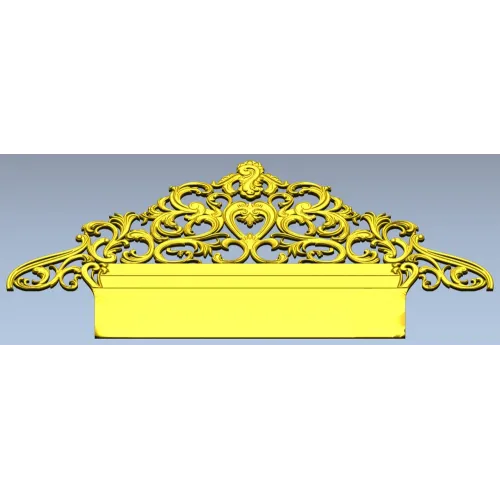 Regal Filigree Headboard Crest - STL 3D model for CNC