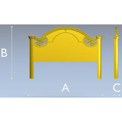 Baroque Arched Headboard STL model for CNC routing