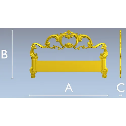 Rococo Headboard STL for CNC Milling