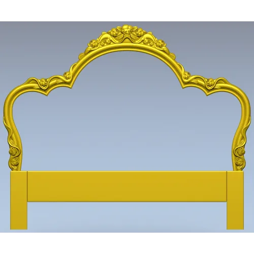 Rococo floral headboard STL for CNC milling