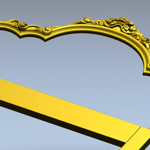 Rococo floral headboard STL for CNC milling