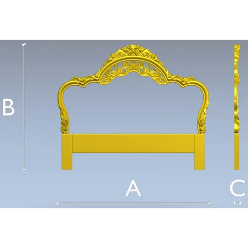 Baroque Headboard Crest - STL 3D Model for CNC Milling
