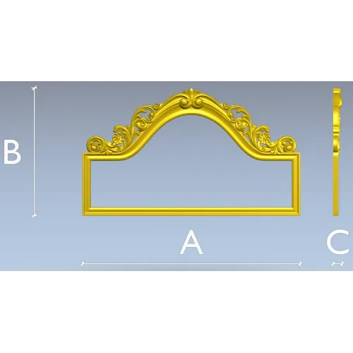 Aurora Rococo Crest - STL 3D model for CNC headboard ornament