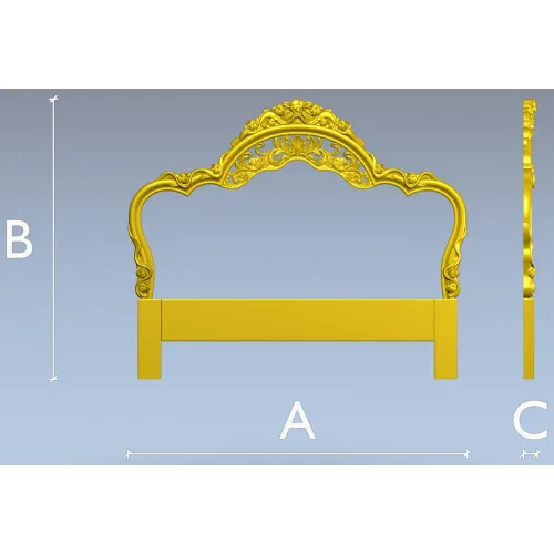 Versailles Floral Headboard STL 3D Model for CNC