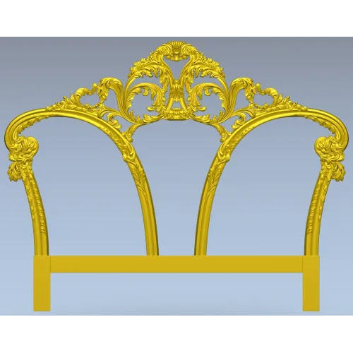 Rococo Triple Arch Headboard STL 3D model for CNC