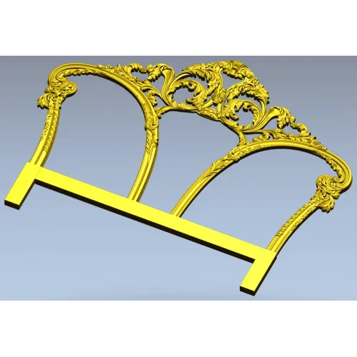 Rococo Triple Arch Headboard STL 3D model for CNC