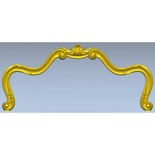 Rococo Headboard Crest STL for CNC