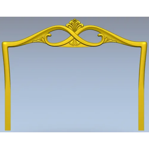 Headboard crest STL for CNC router - ornate pediment 3D model