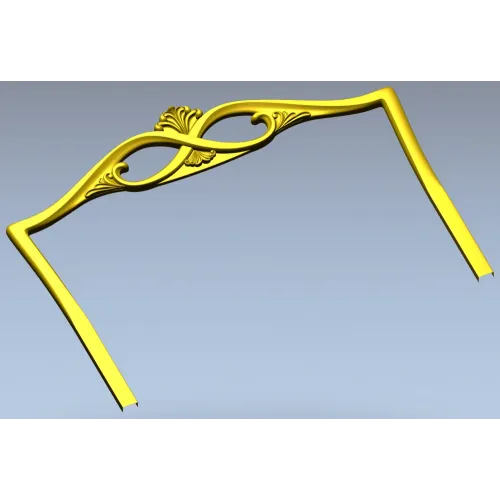 Headboard crest STL for CNC router - ornate pediment 3D model