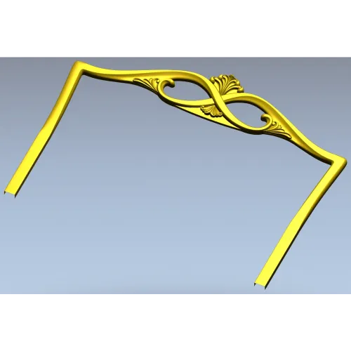 Headboard crest STL for CNC router - ornate pediment 3D model