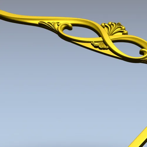 Headboard crest STL for CNC router - ornate pediment 3D model