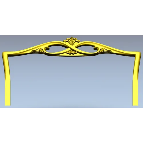 Headboard crest STL for CNC router - ornate pediment 3D model
