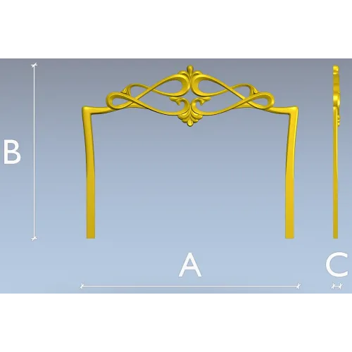 Вензельная корона для спинки кровати - 3D STL модель для ЧПУ