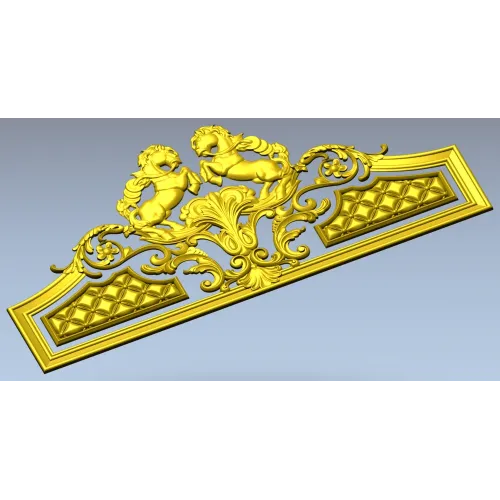 Baroque Headboard Crest - High-Relief STL 3D Model for CNC