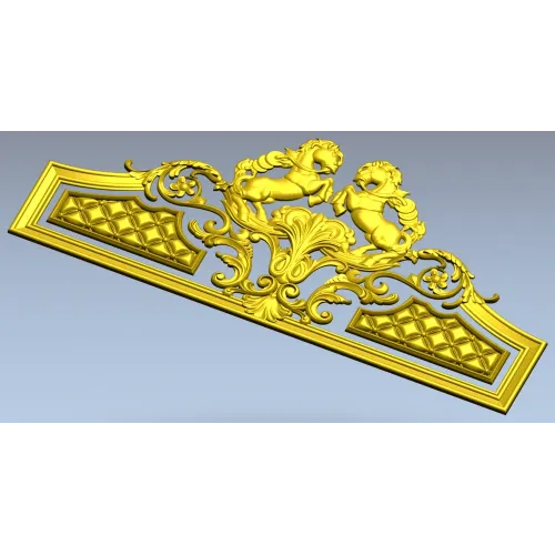Baroque Headboard Crest - High-Relief STL 3D Model for CNC