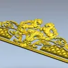 Baroque Headboard Crest - High-Relief STL 3D Model for CNC