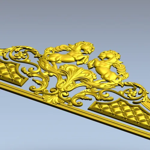 Baroque Headboard Crest - High-Relief STL 3D Model for CNC