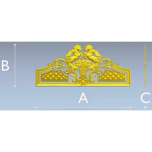 Baroque Headboard Crest - High-Relief STL 3D Model for CNC