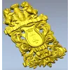 Резной гербовый картуш с львами - 3D модель STL для ЧПУ