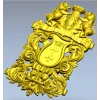 Резной гербовый картуш с львами - 3D модель STL для ЧПУ