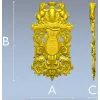 Резной гербовый картуш с львами - 3D модель STL для ЧПУ