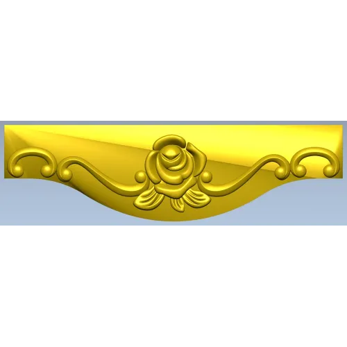 Rose Scroll Apron - STL 3D Model for CNC Milling