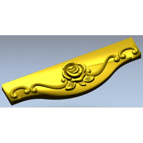 Rose Scroll Apron - STL 3D Model for CNC Milling