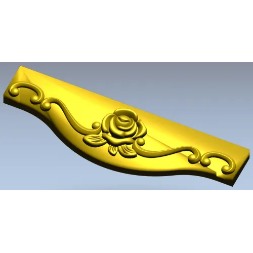 Rose Scroll Apron - STL 3D Model for CNC Milling