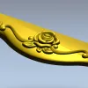 Rose Scroll Apron - STL 3D Model for CNC Milling