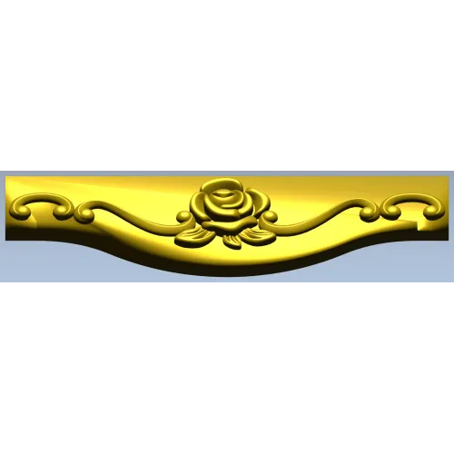 Rose Scroll Apron - STL 3D Model for CNC Milling