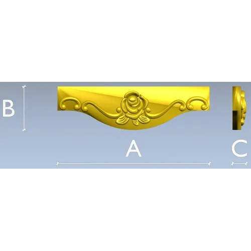 Rose Scroll Apron - STL 3D Model for CNC Milling