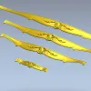Rococo Stretcher Appliques - STL 3D Model for CNC