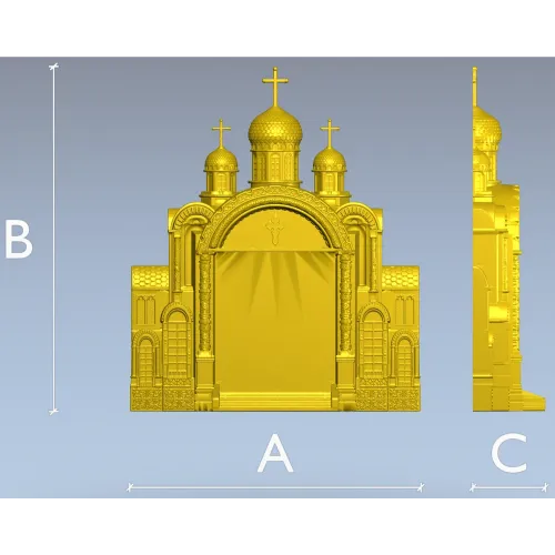 Киот с тремя куполами - 3D модель в формате STL для ЧПУ