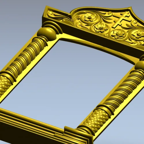 Киот с витой колонной и тимпаном - 3D модель STL для ЧПУ