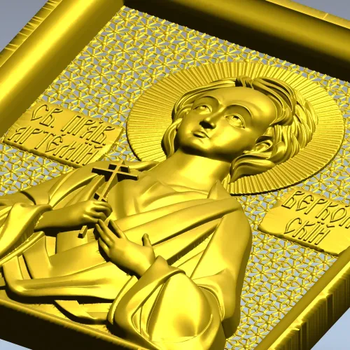 Икона Святой Артемий Веркольский - STL 3D модель для ЧПУ