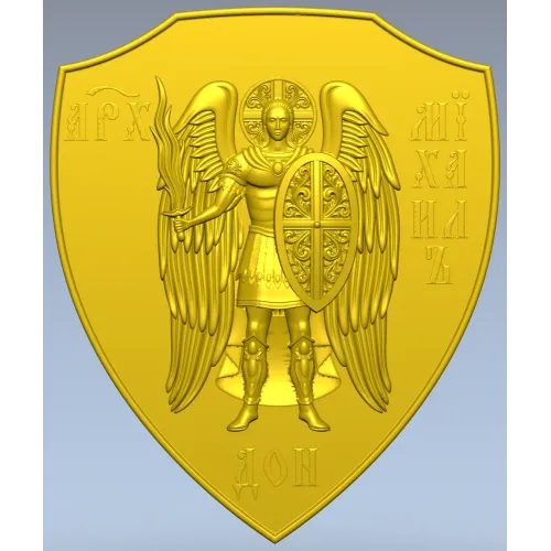 Archangel Michael shield - STL 3D model for CNC carving