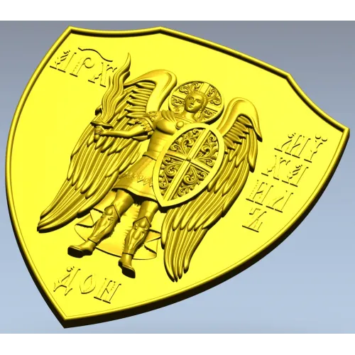 Archangel Michael shield - STL 3D model for CNC carving