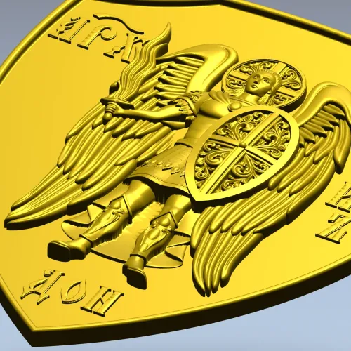 Archangel Michael shield - STL 3D model for CNC carving