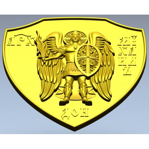 Archangel Michael shield - STL 3D model for CNC carving