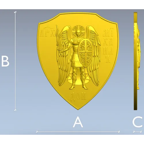 Archangel Michael shield - STL 3D model for CNC carving
