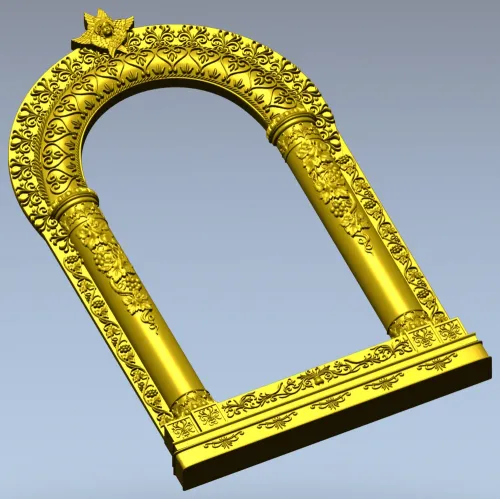 Киот арочный с растительным орнаментом - 3D STL для ЧПУ