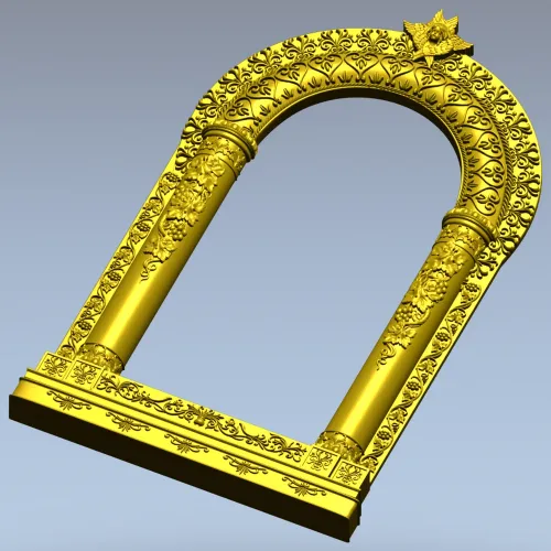 Киот арочный с растительным орнаментом - 3D STL для ЧПУ