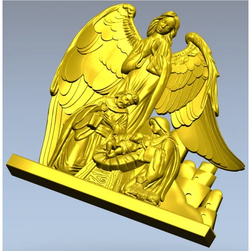 Ангел-хранитель у ясель - stl 3D модель для ЧПУ