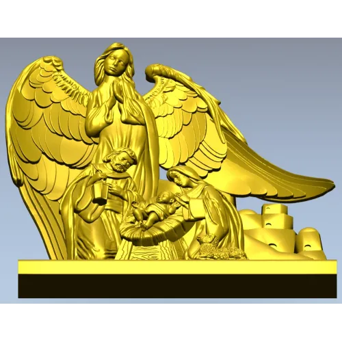 Ангел-хранитель у ясель - stl 3D модель для ЧПУ