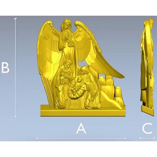 Ангел-хранитель у ясель - stl 3D модель для ЧПУ